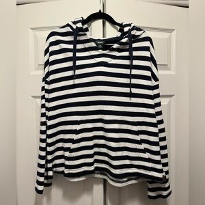 Roots Navy and White Striped Hoodie